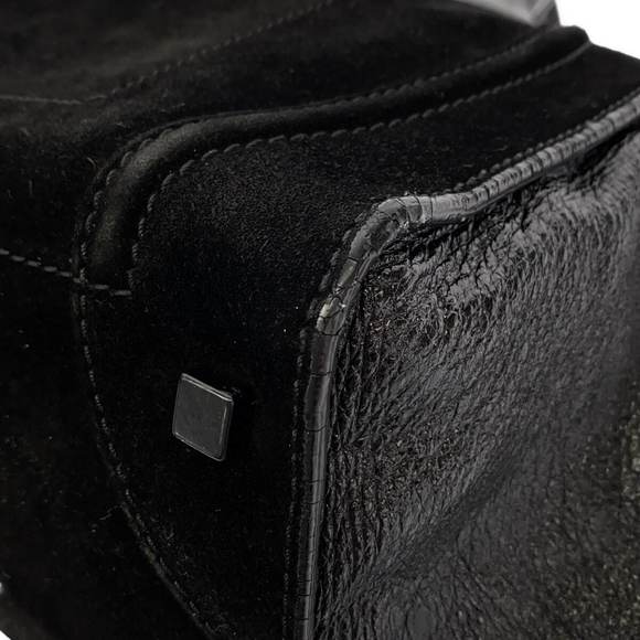 Celine Luggage Small Square Phantom Suede Leather Tote Bag Black - Picture 5 of 13